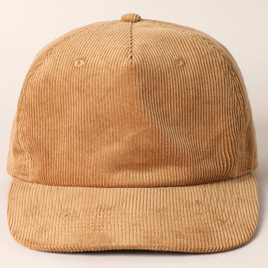 Fashion City – wholesale Baseball cap – Women's – Plain Corduroy Flat Brim Snapback Cap Baseball Hat32