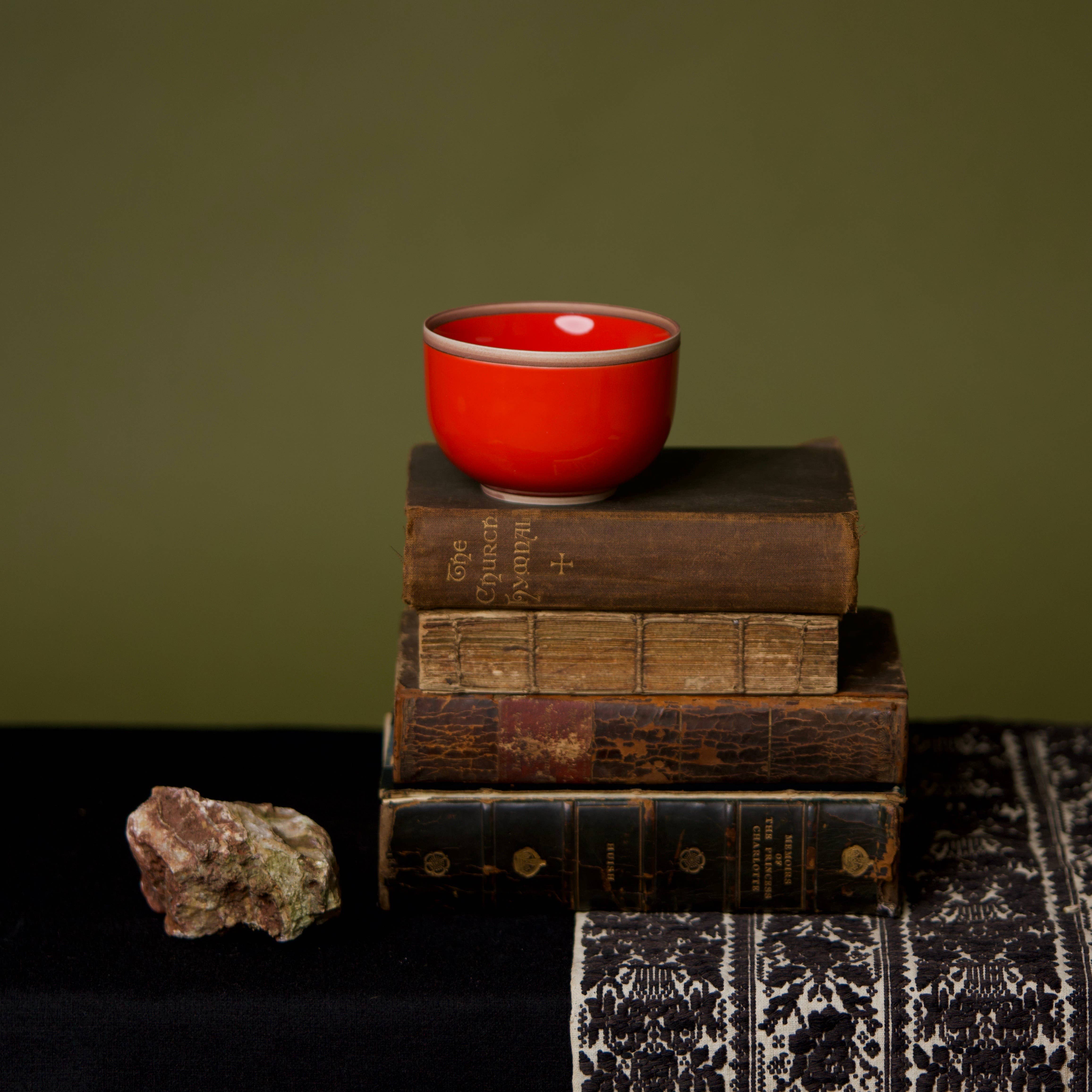 Middle Kingdom - Wholesale Coffee Mug - Rimmed Hermit Cup, Glossy Porcelain - Set of 40