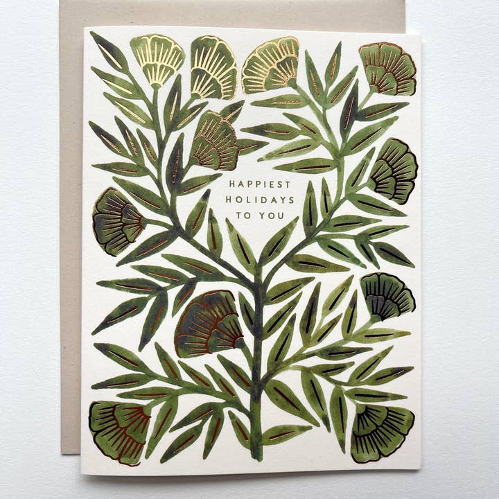 Katharine Watson – wholesale Season’s Greetings card – "Happiest Holidays to You," Holiday Card1