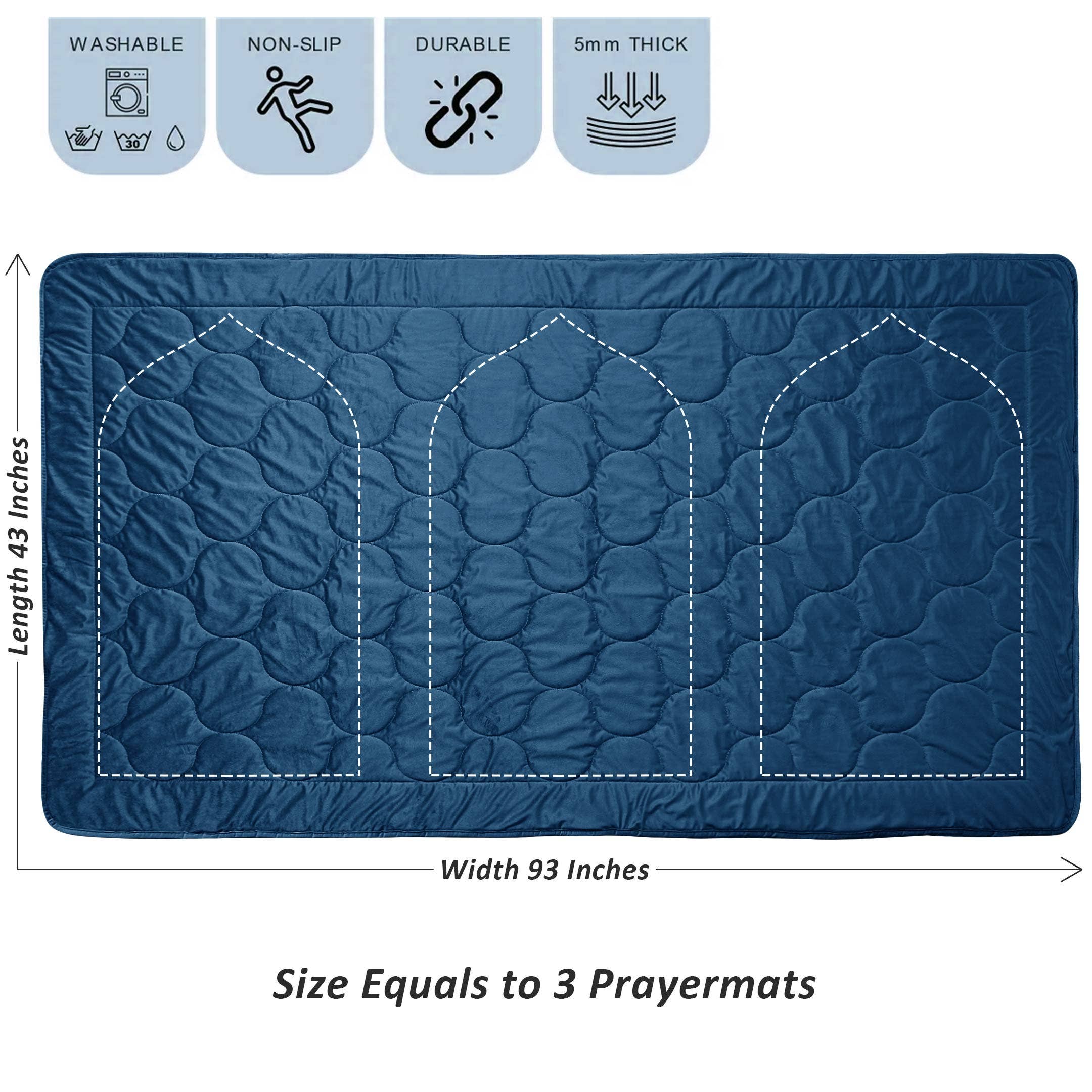 Cottonpassion_US - Wholesale Vloerkleed - Luxe fluwelen gebedskleed voor drie personen, islamitisch tapijt voor woonruimte6