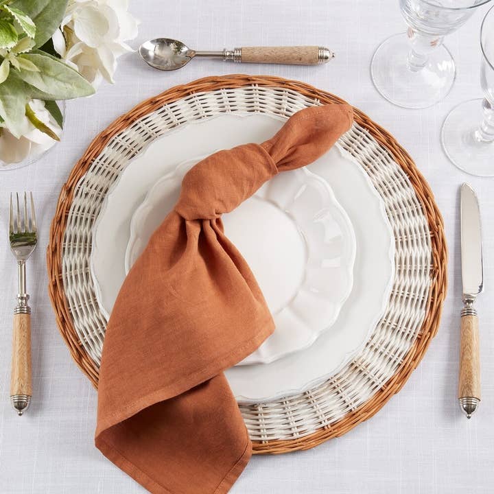 Fennco Styles - Wholesale Dinner & cloth napkin - Terracotta Pure Linen 20" Dinner Napkin1