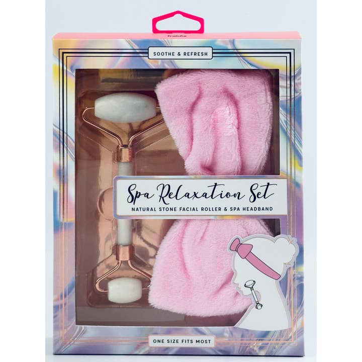 Lindo - Wholesale Face/Beauty Roller - White Jade Roller & Headband - Spa Relaxation Gift Set