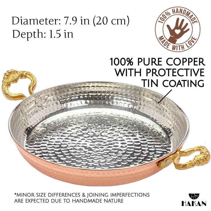 Hakan - Wholesale Pan - Hakan Copper Egg Pan for Cooking, Handmade Small Frying Pan16