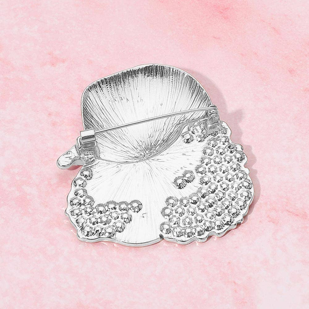 Sensibling Corp. – alfinete de lapela por atacado – Broche de Mulher Afro Fresca com Pedrarias em Forma de Capuz com Fita Rosa de Conscientização1