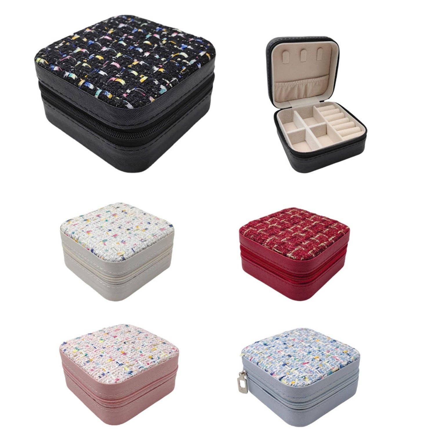 MiMi Wholesale - Wholesale Jewelry Box/Organizer - EG10301 Tweed Jewelry Box9