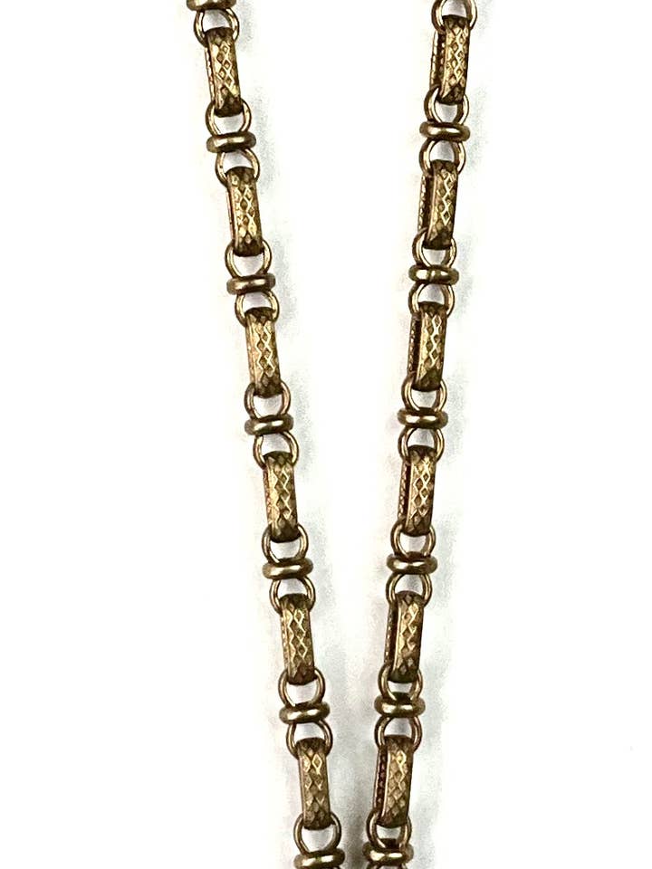 NK VINTAGE LOOK FANCY CHAIN W/FRENCH CROSS PENDANT & LINK DR for wholesale by Lost & Found Trading