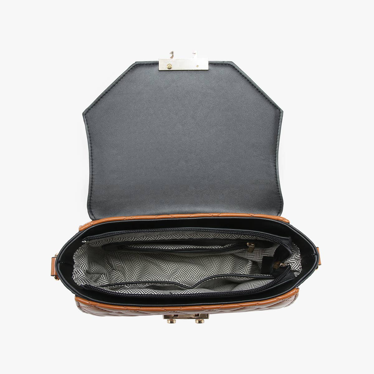 Jen & Co. – Engroshandel Crossbodytaske - Dame – M2407 Lou Square Quiltet Crossbody m/Push Lock3