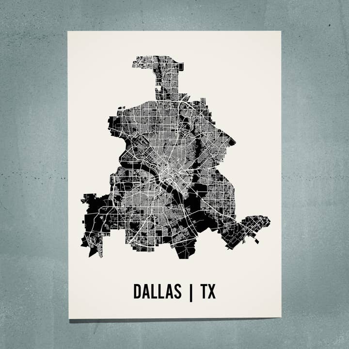 Dallas Carte Art pour la vente par Mr City Printing