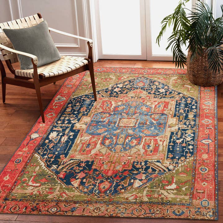 Marina Heriz Indoor/Outdoor Area Rug Red for wholesale on Faire