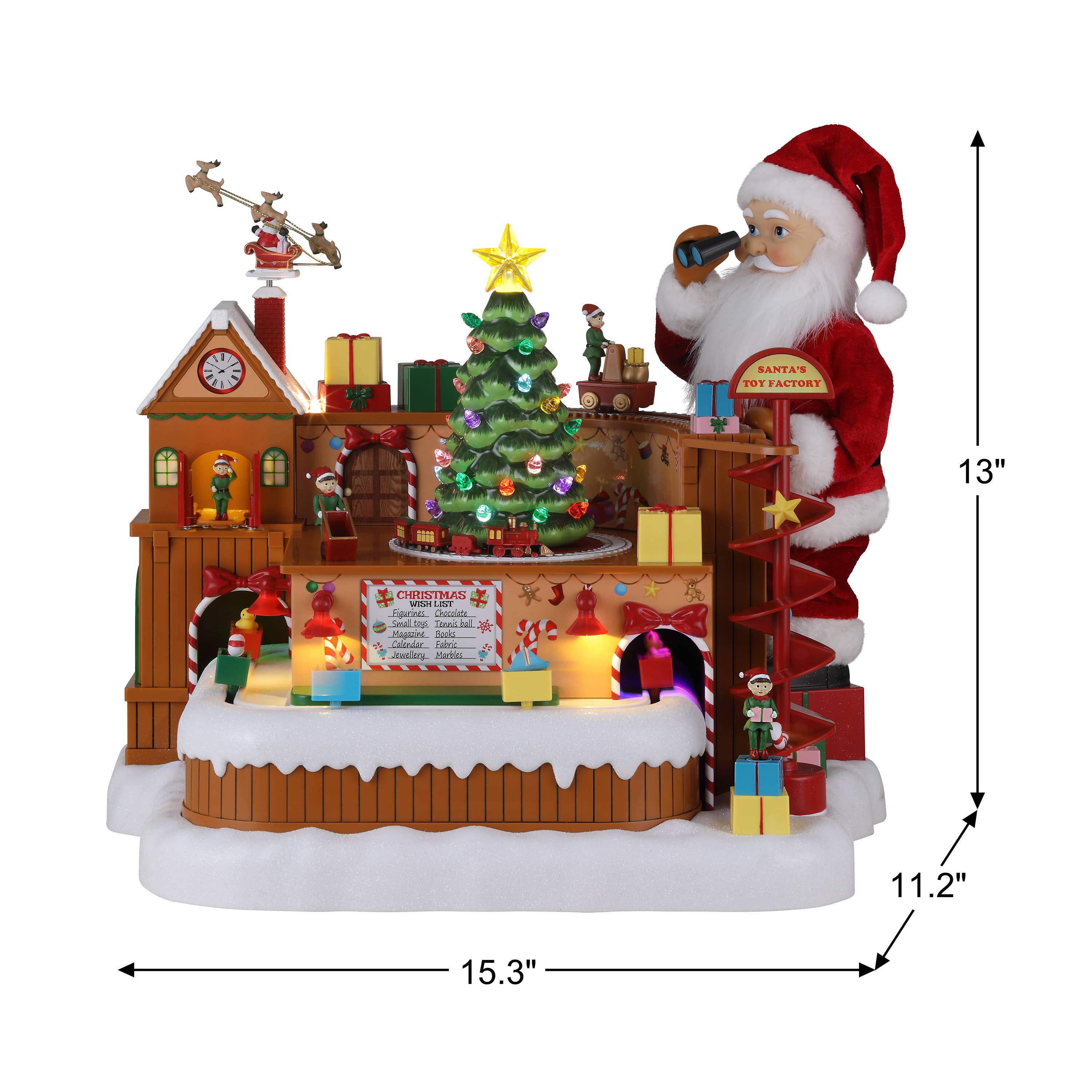 Mr. Christmas - Wholesale Christmas Decoration - 15 In. Animated Santa's Toy Factory Workshop2