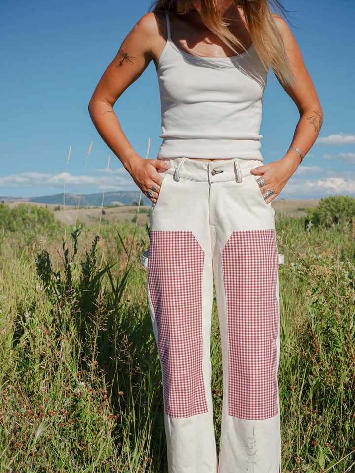 Panel Pants | Red Gingham for wholesale by Midnight Lunch