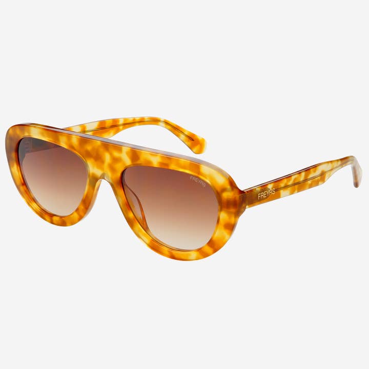 Honey Tortoise Jetsetter Acetate Womens Aviator Sunglasses for wholesale on Faire