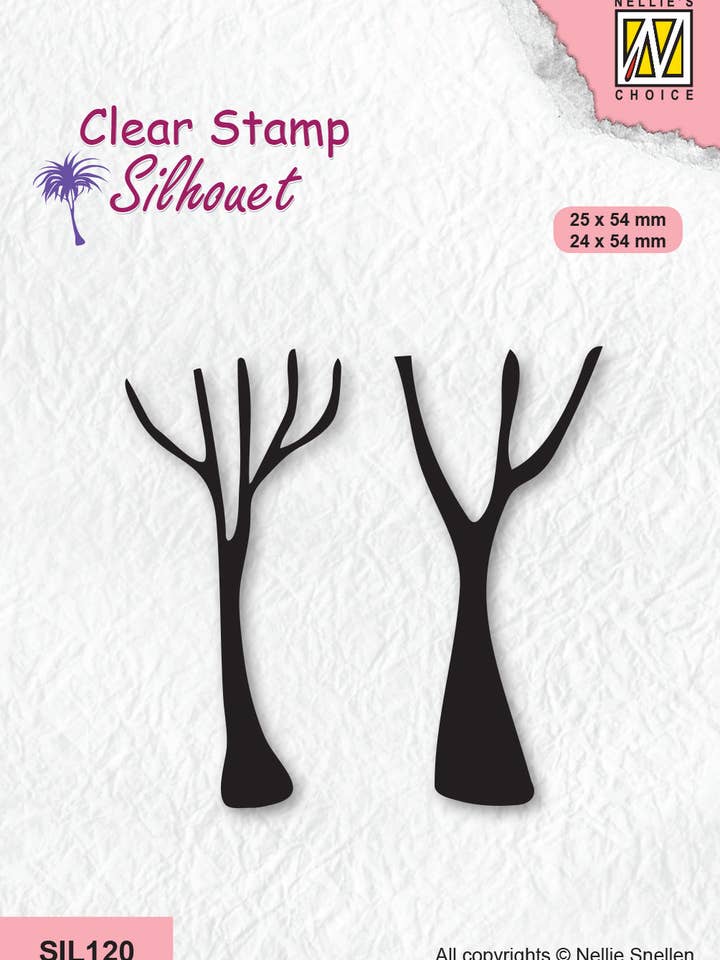 Nellie's Choice Clear Stamp Silhouette - Træstammer for engroshandel hos Ecstasy Crafts Distributing