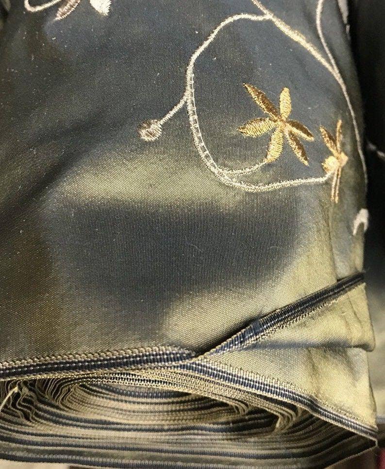 Fancy Styles Fabric - Wholesale Embroidery/Cross Stitch Supplies - NEW! SALE! 100% Silk Taffeta Embroidered Floral Fabric - By The Yard3