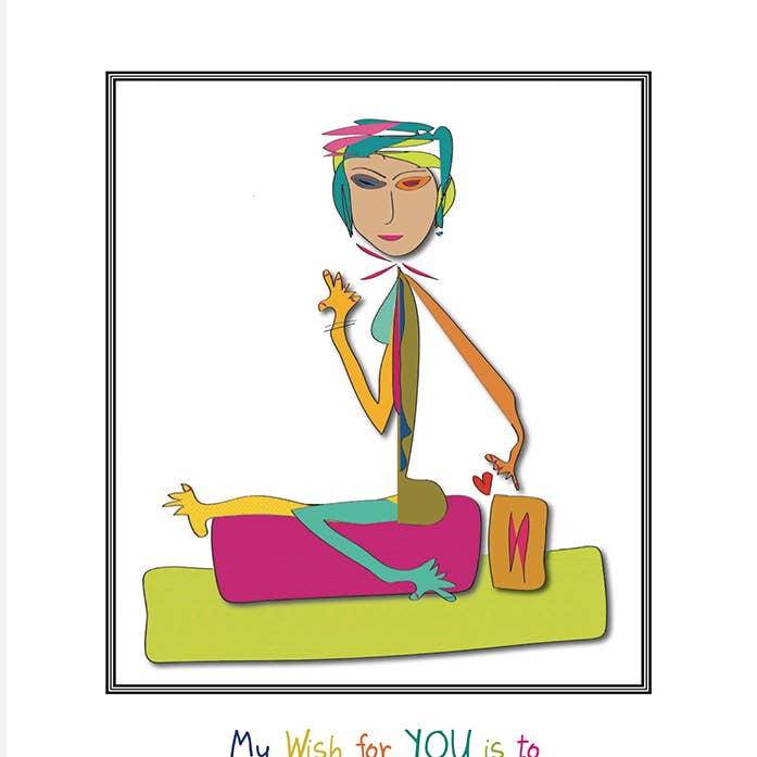 'Satchi' - Mon souhait pour toi est de t'aligner et de te détendre pour ton anniversaire ! pour la vente par Curmudgeon Cards - Works of Art on Paper