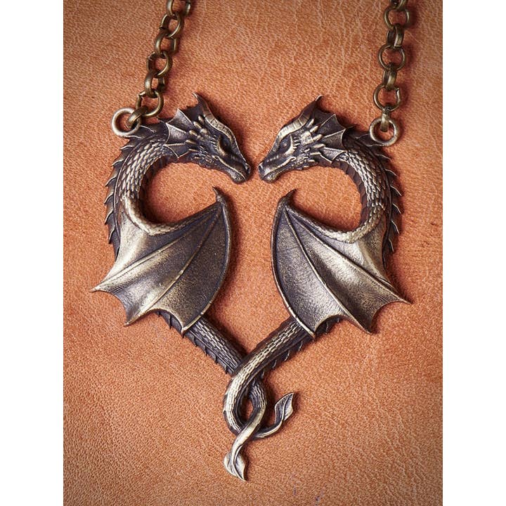 Tourtiwi - Wholesale Pendant/Charm Necklace - Dragon Necklace Heart Vintage1
