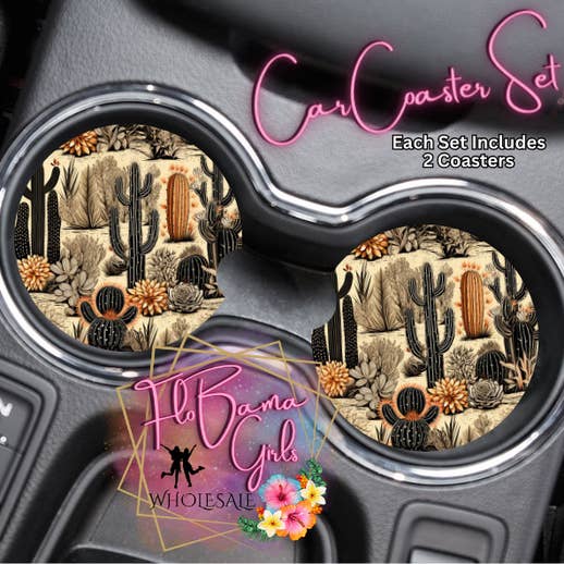 Car Coaster Set - Boho Dessert Pattern for wholesale by FloBama Girls Wholesale