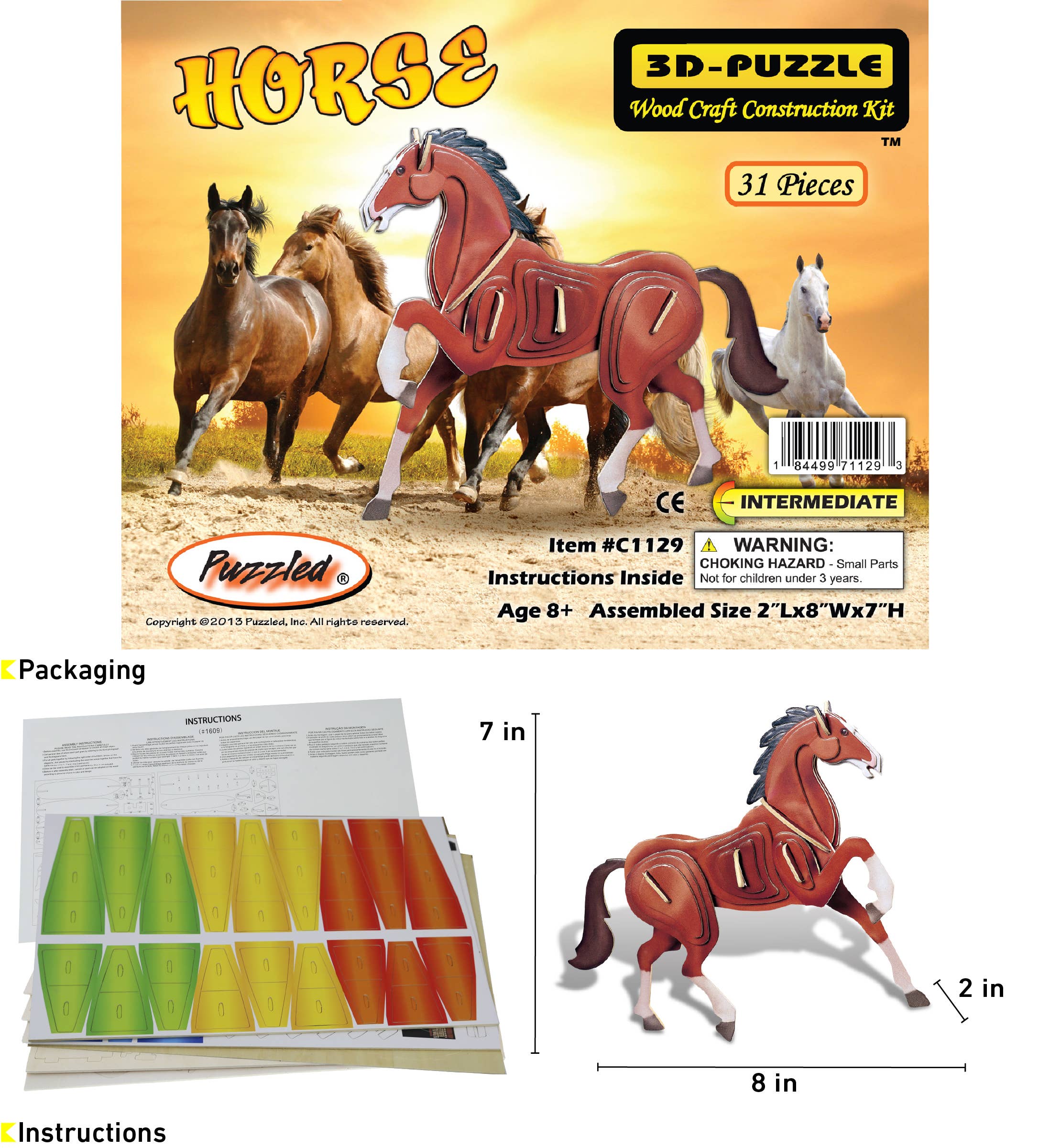 Cota Global - Wholesale Puzzle - Kids - Illuminated 3D Puzzles - Horse1