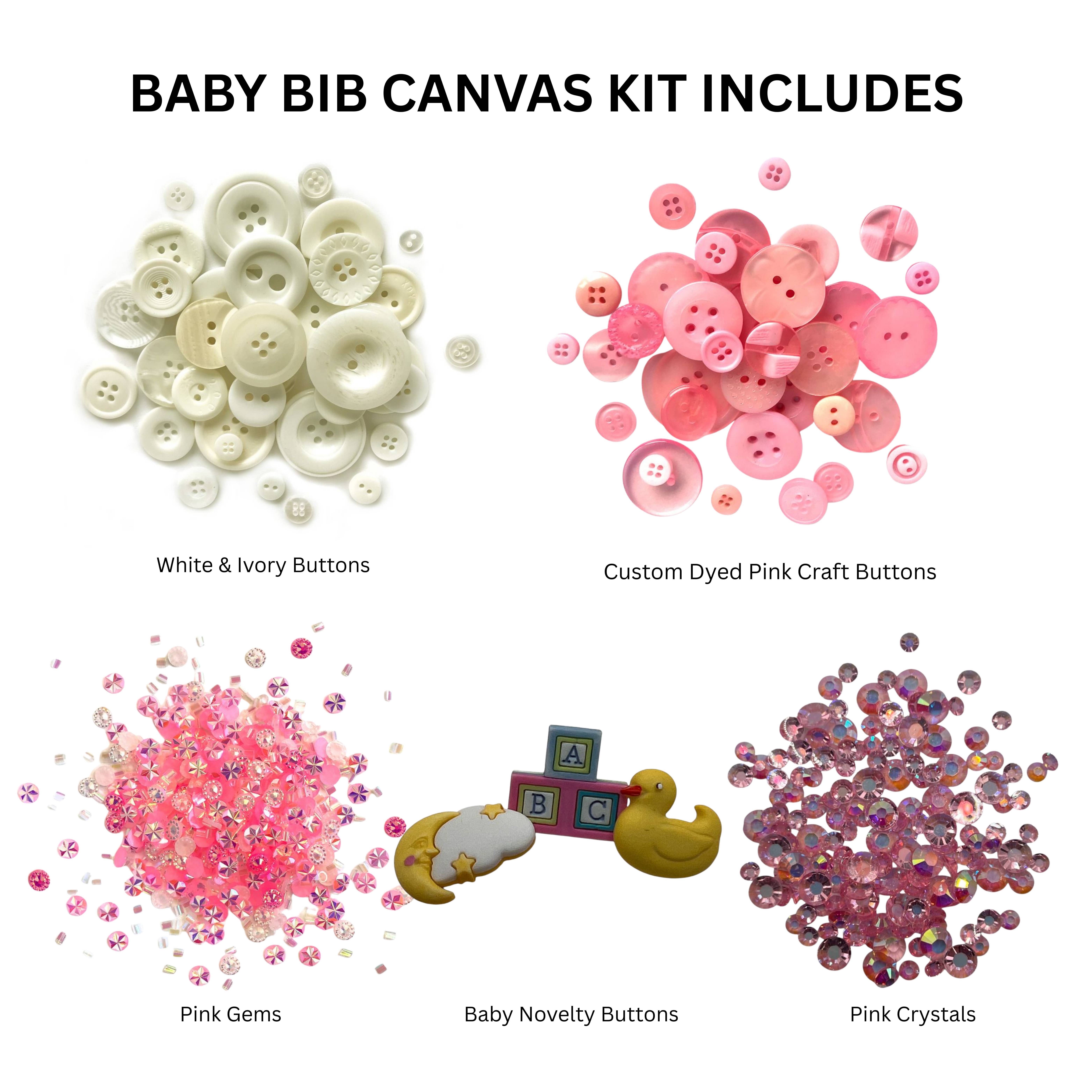 Buttons Galore & More – wholesale DIY craft kit – Baby Bib Canvas DIY Craft Kit2