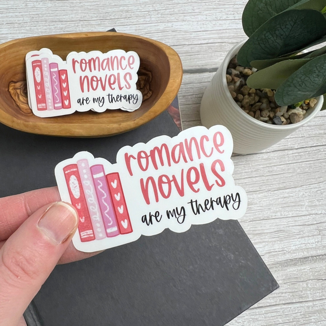 Mav & Molly Designs - Wholesale Sticker - Romance Novels Are My Therapy Sticker1
