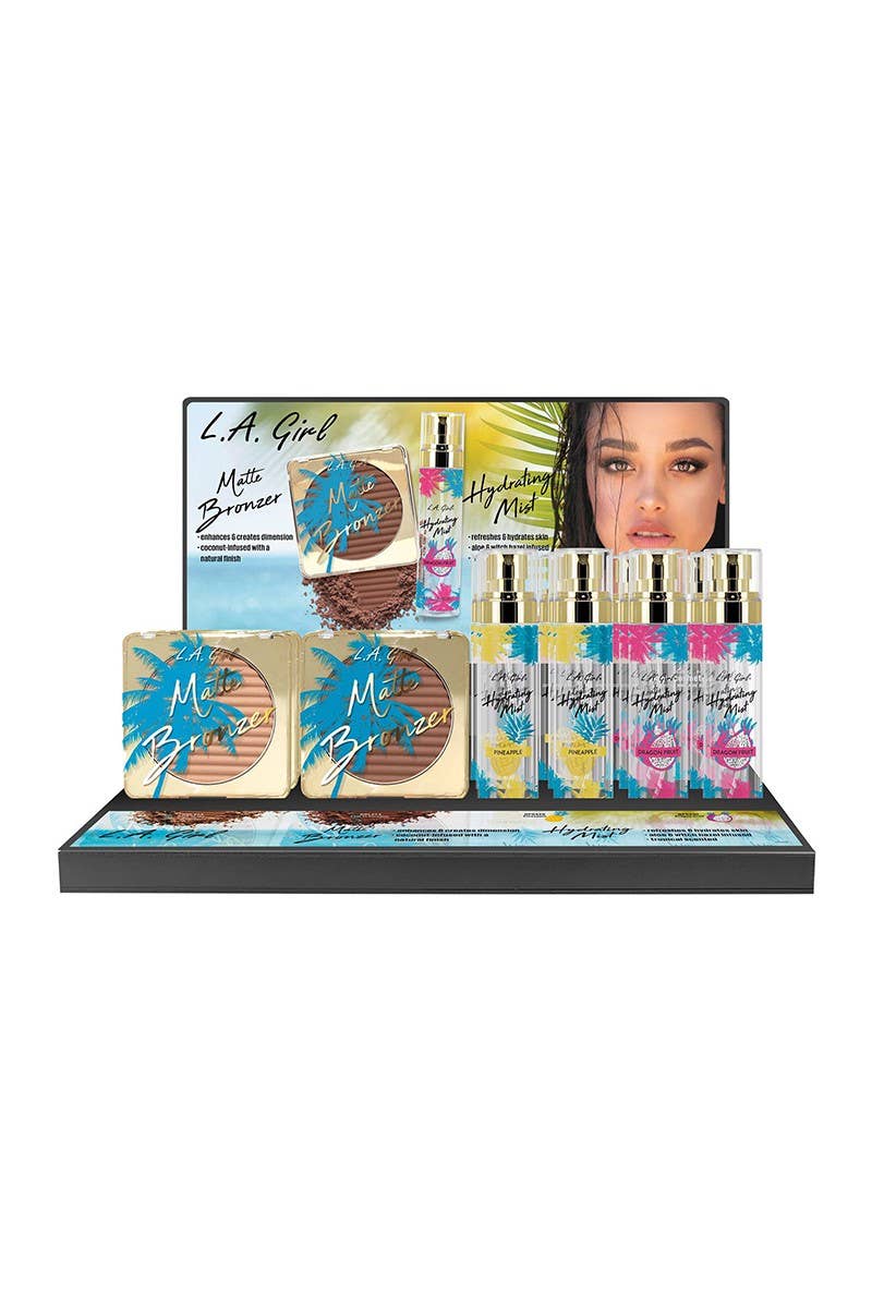PINEAPPLE Beauty - Wholesale Makeup Setting Spray/Powder - LA Girl GPD434 Matte Bronzer and Hydrating Mist Set - 24pc0