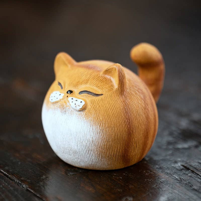 Gohobi （We cover U.S. import duties） - Vente Figurine décorative - Gohobi Décorations faites à la main pour chats, animaux à thé, céramique, argile YiXing0