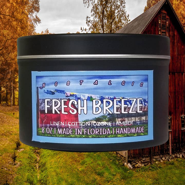 Fresh Linen Nostalgic Scented Candle| Tin | Non-Toxic for wholesale by Slaps Candles