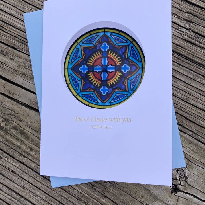 Bright Greetings - Wholesale Sympathy Card - Sympathy cross Catholic sun-catcher greeting card