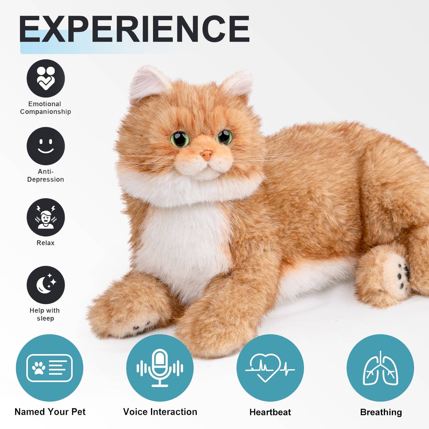 Chongker - Wholesale Stuffed/Plush Toy - Kids & Baby - Percy Robot Cat – Interactive Weighted Comfort Toy4