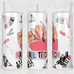 Nail tech white tumbler for wholesale by Countryside Savage
