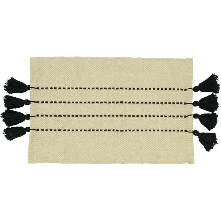 Fennco Styles - Wholesale Placemat - Stitched Natural Cotton 14"X20" Placemat with Tassels 1