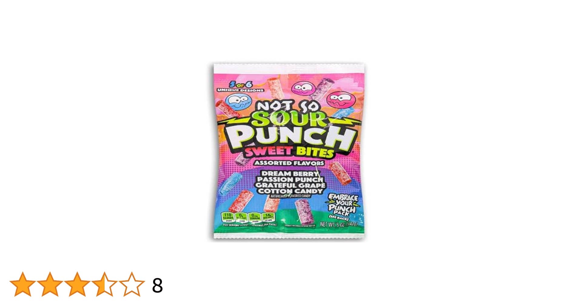 Long Island Candy Factory - Vendita all'ingrosso Caramelle gommose - Sour Punch Non Così Aspro 5 Oz Busta Appesa Gusti Assortiti0