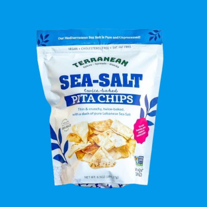 Terranean Herbs & Spices - Wholesale Chips - Sea Salt Twice-Baked Pita Chips (6.5 oz.)