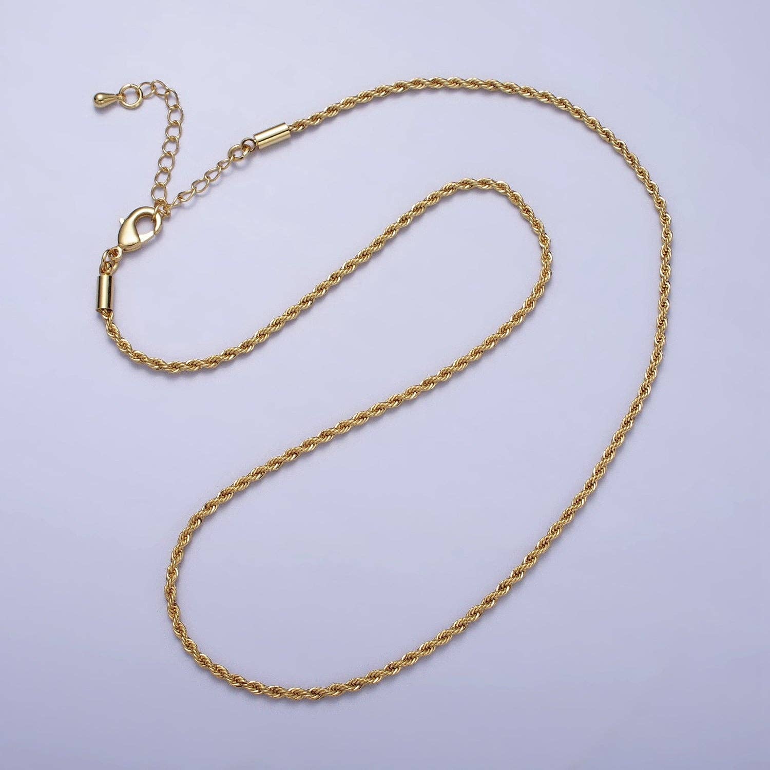 Aim Eternal - Wholesale Link & Chain Necklace - Dainty Gold Rope Chain Necklace Twisted Chain Necklace0