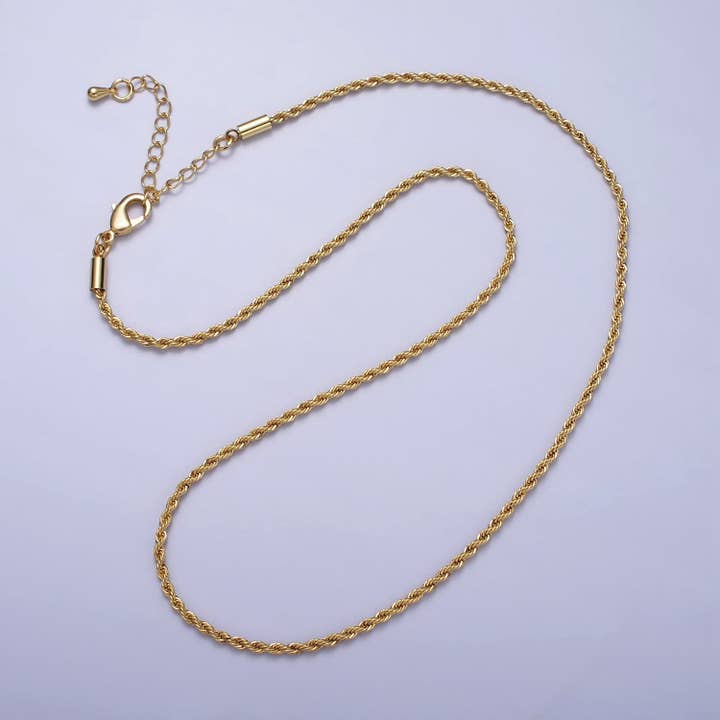 Aim Eternal - Wholesale Link & Chain Necklace - Dainty Gold Rope Chain Necklace Twisted Chain Necklace
