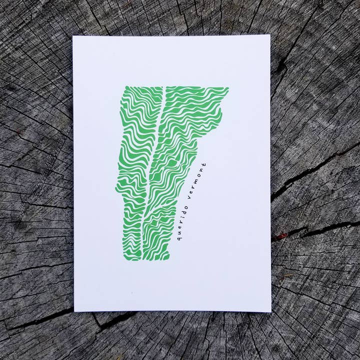 Impression sur le long sentier du Vermont | Querido Vermont pour la vente par Soijen Illustrations