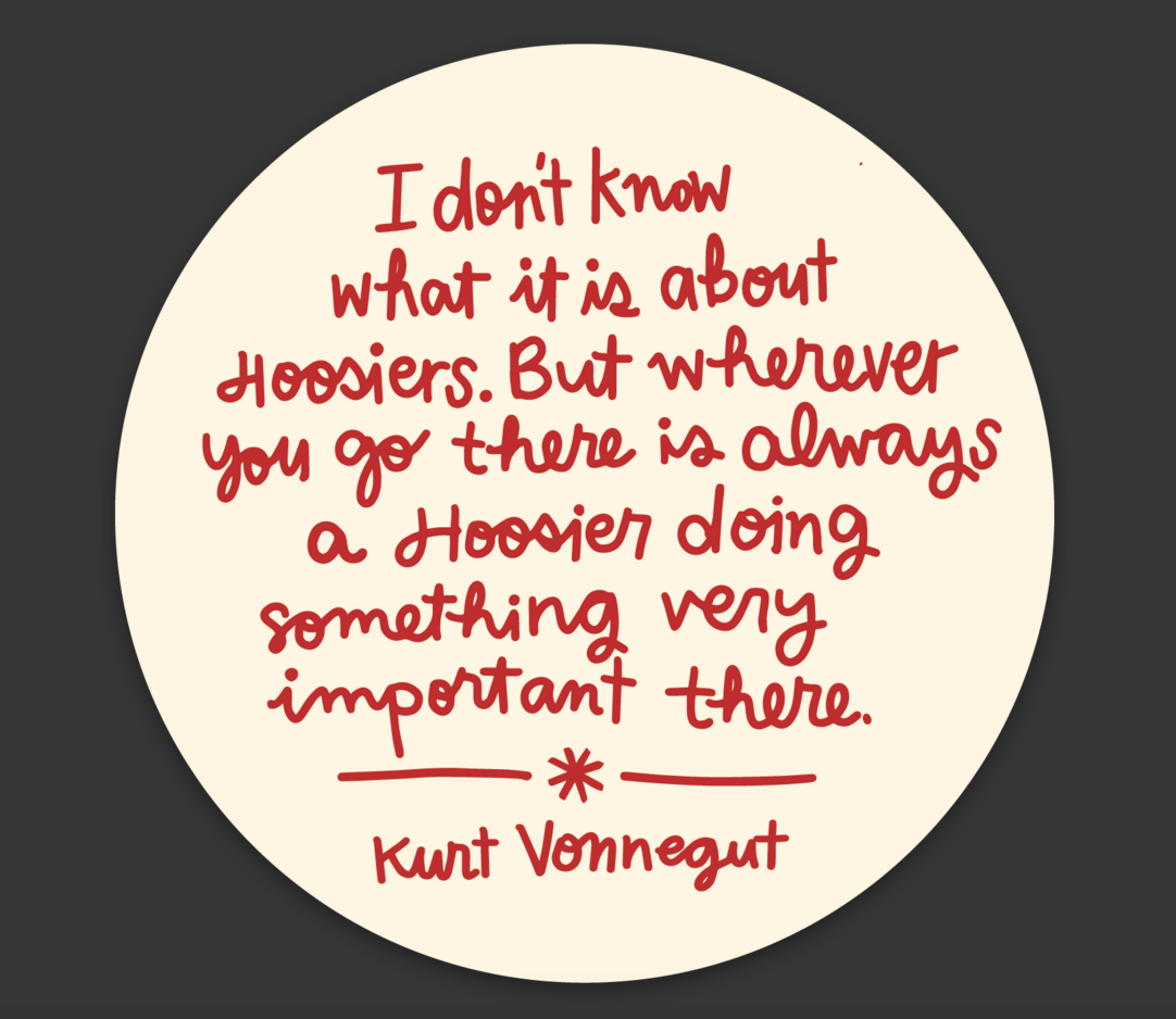 By Jean Elise - Wholesale Sticker - Kurt Vonnegut "Hoosier" Sticker1