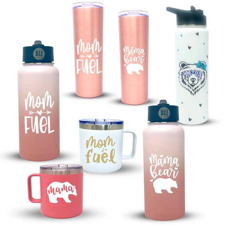 Gobelets isothermes en acier inoxydable pour maman - Plusieurs tailles pour la vente par Brooke & Jess Designs