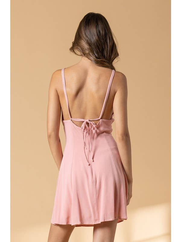 Papermoon - Wholesale Dress - Women's - PD16392 - Violet Cut Out Cross Body Self Tie Mini Dress3