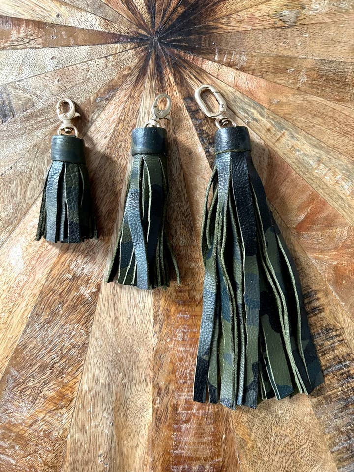 Camouflage Leather Bag Charm for wholesale by NKHenry