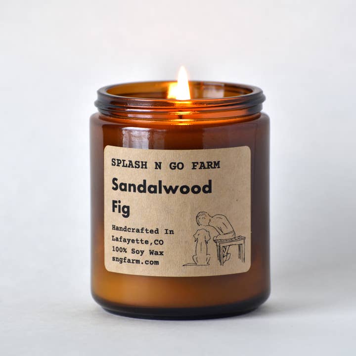 Splash N Go Farm - Wholesale Jar/Filled Candle - Sandalwood Fig - 8 oz Soy Candle