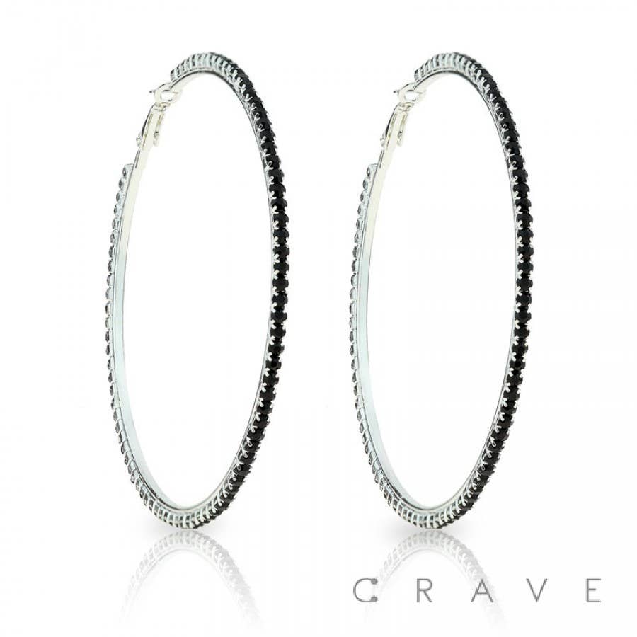 CRAVE - Vente Créoles - BOUCLES D'OREILLES CRÉOLES PAVÉES DE STRASS EN PLAQUÉ OR 18 CARATS2