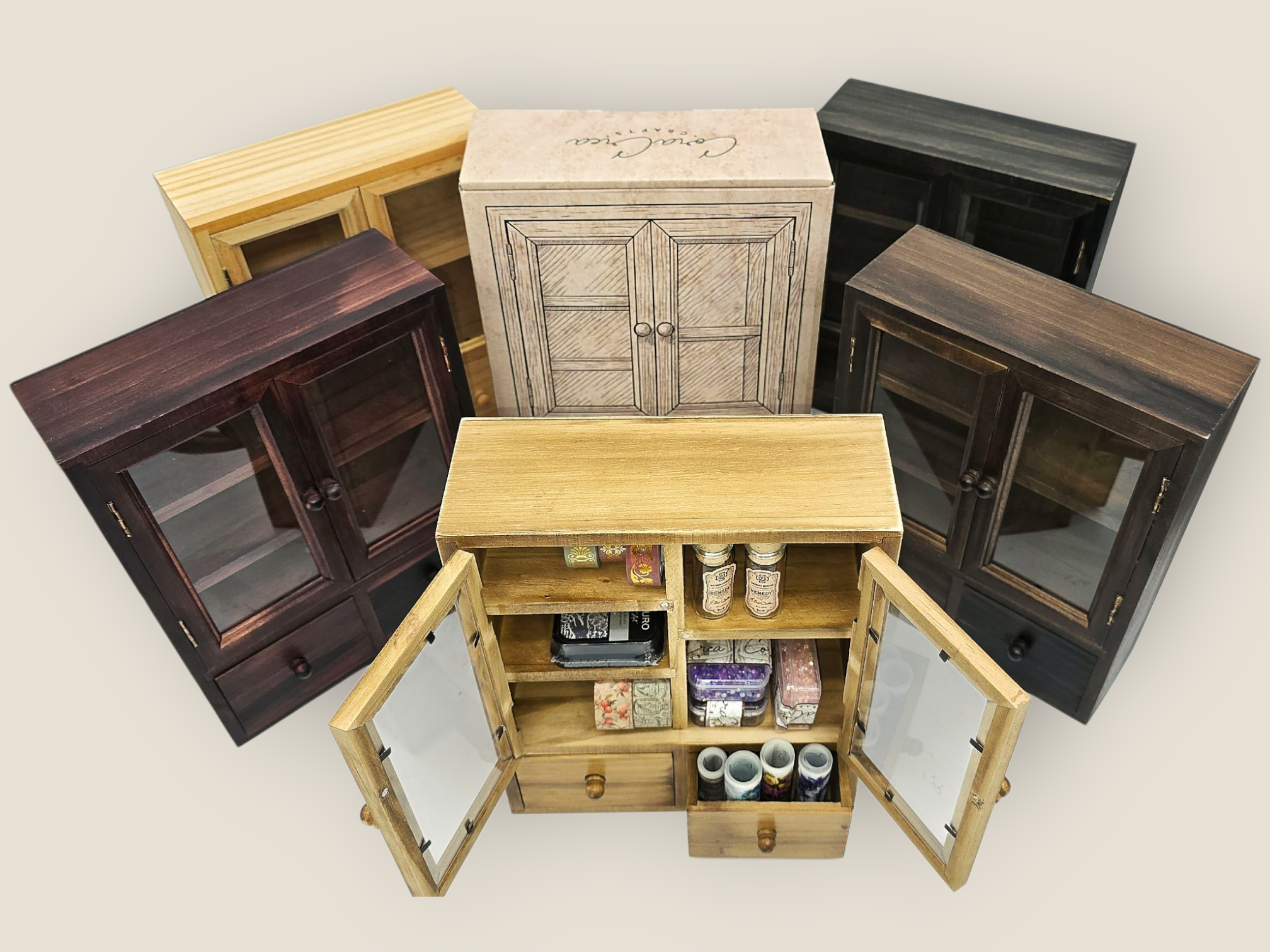 CoraCreaCrafts - Wholesale Decorative Box - Mini Wooden Cabinet4