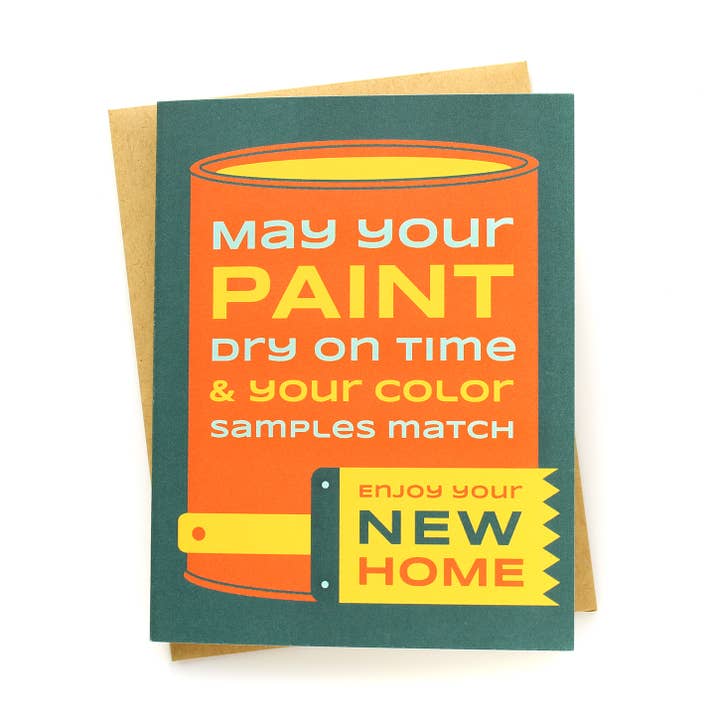 Enjoy Your New Home Paint Can Greeting Card Housewarming A2 for wholesale by Klinger Creative