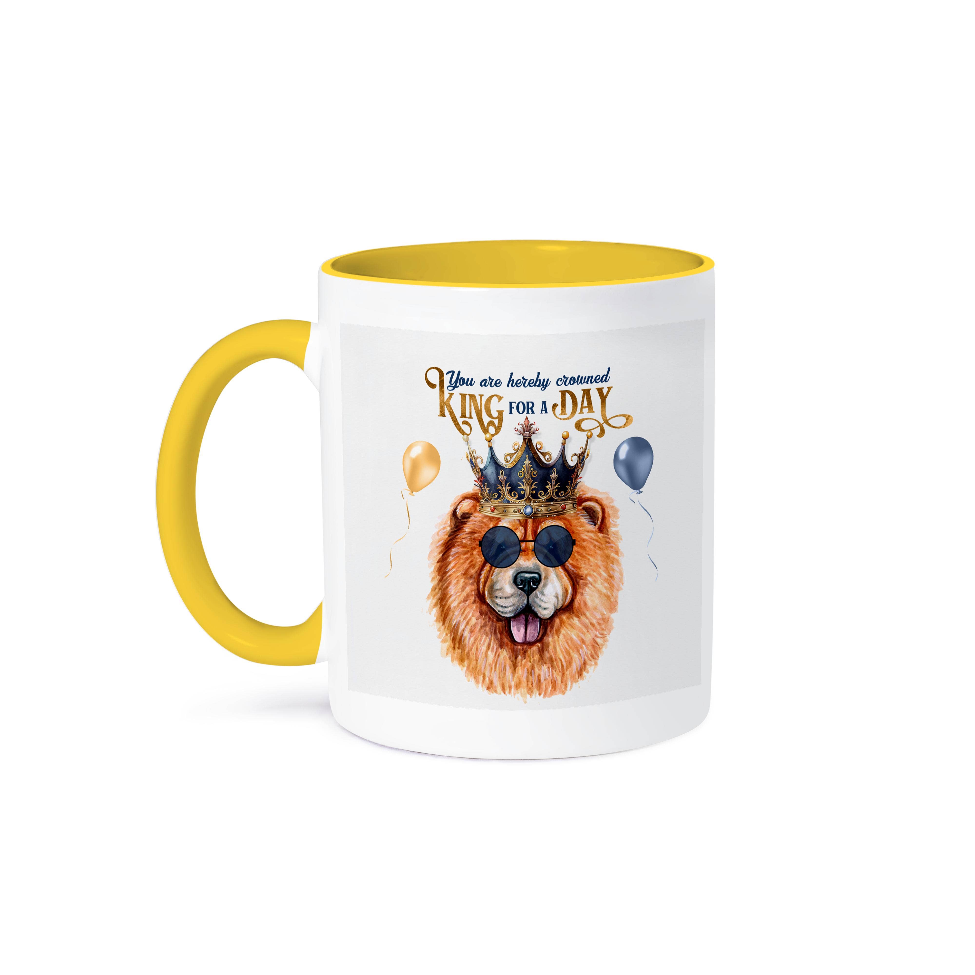 3dRose - Wholesale Coffee Mug - 3dRose, King for a Day Theme with a Chow Chow Dog in a Crown, Mug0