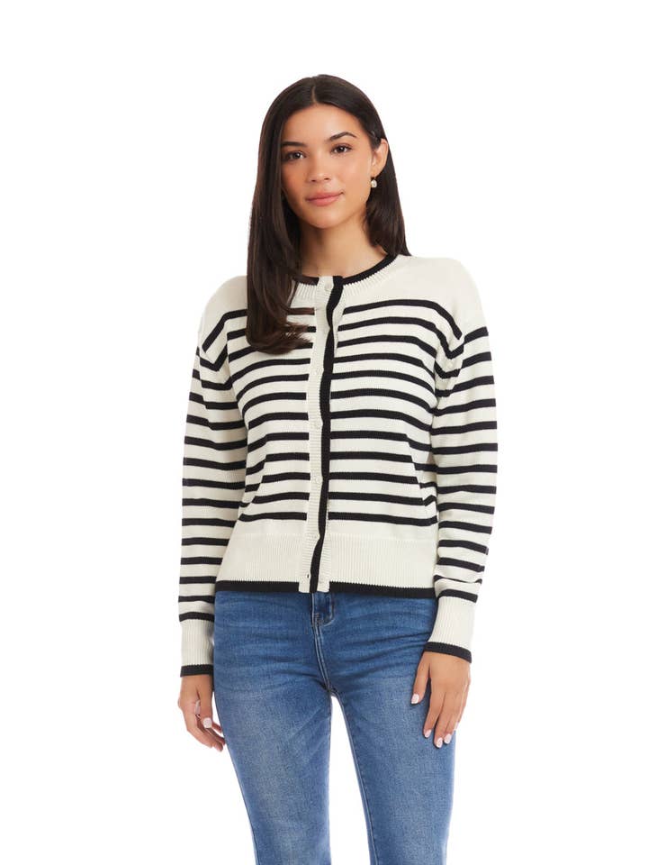Stripe Cardigan Sweater for wholesale by Karen Kane