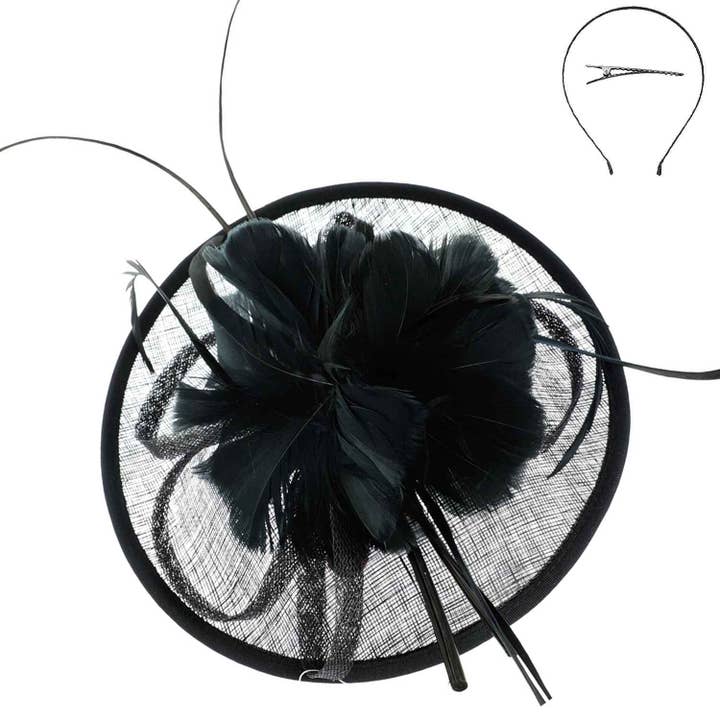 SP Sophia Collection - Wholesale Fascinator Hat - Women's - Feather Flower Sinamay Mesh Fascinator5