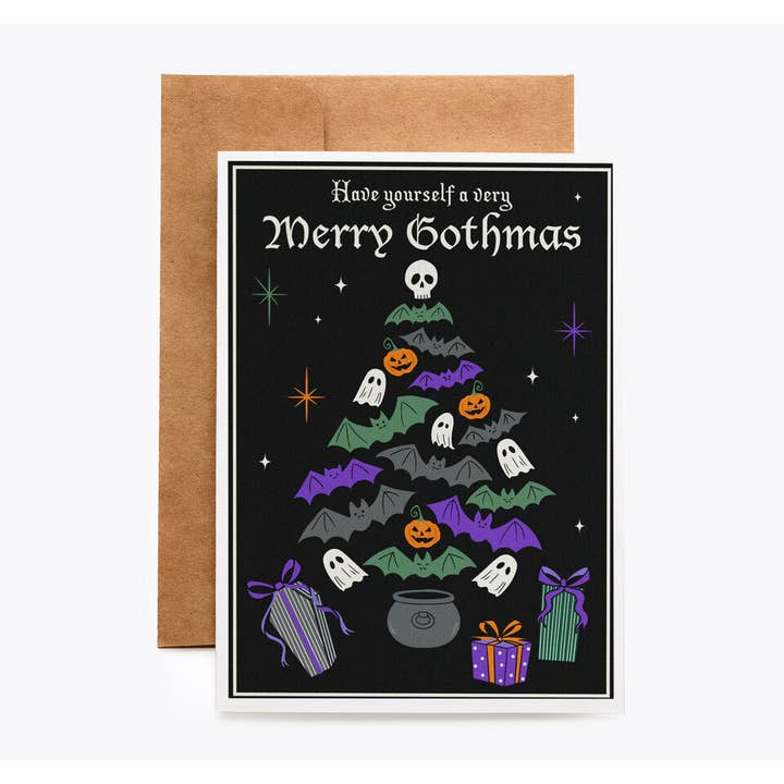 Spooky Cat Press - Wholesale Christmas Card - Merry Gothmas Card