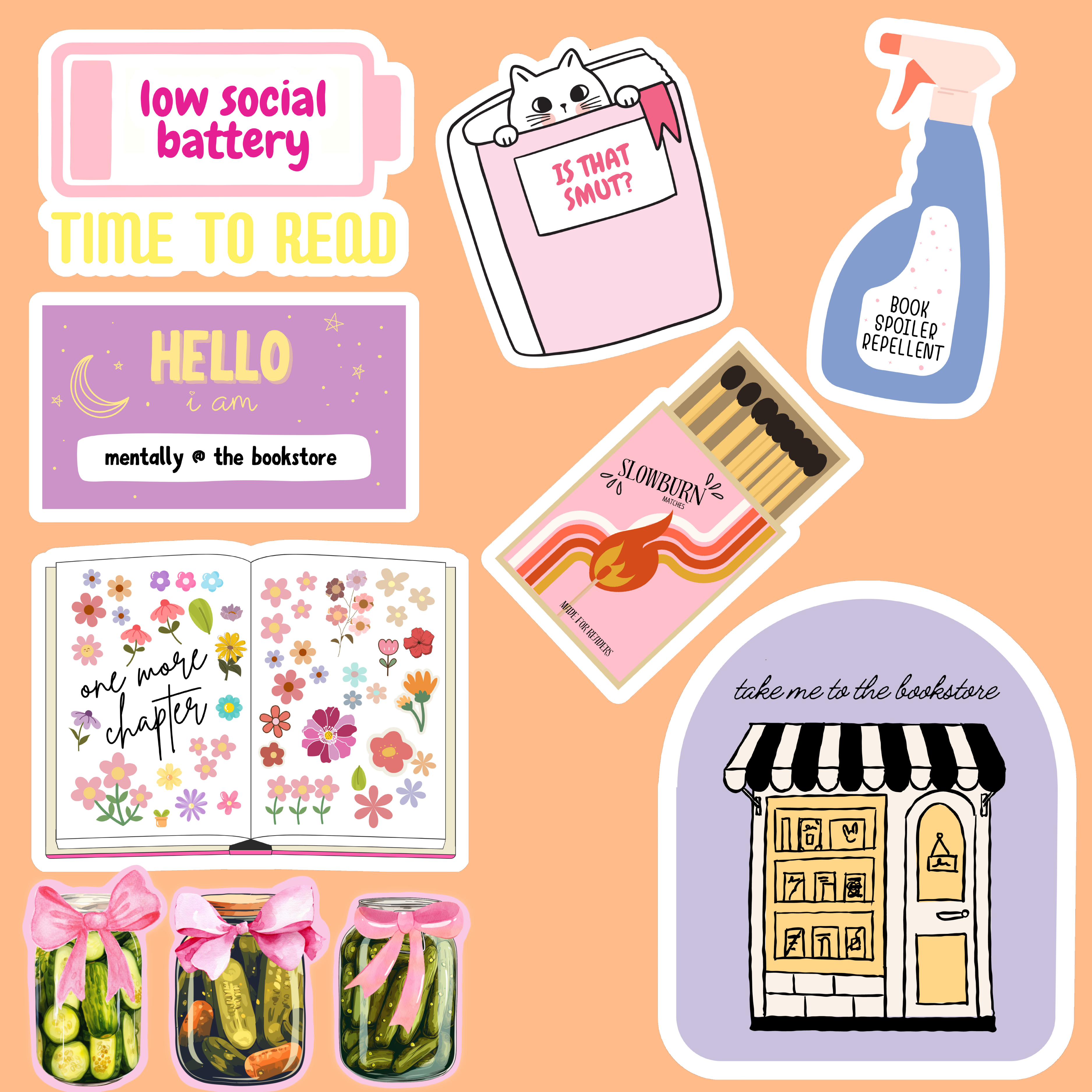 Tally Plant Club - Wholesale Sticker - Kindle Bookish Sticker Bundle Pack - 102