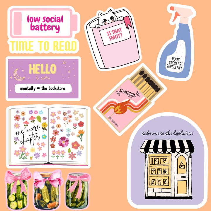 Tally Plant Club - Wholesale Sticker - Kindle Bookish Sticker Bundle Pack - 102